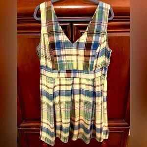 ModCloth Sunny Girl Fit & Flair Plaid Sleeveless Dress 1X